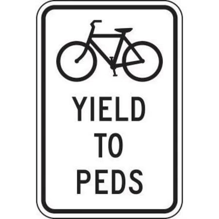 Accuform BICYCLE  PEDESTRIAN SIGN YIELD FRR709HP FRR709HP